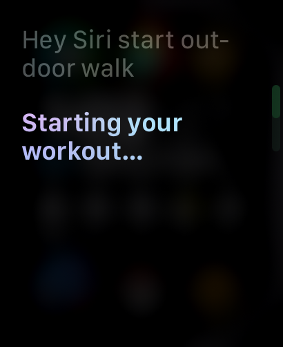 Apple Watch Hey Siri start workout